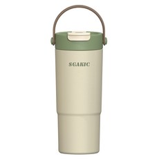 SGAKIC 진공 스텐 빨대 텀블러 보온보냉 차망 밀폐 워터보틀, 1개, 650ml, 카키