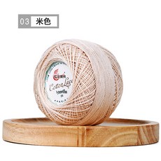 8#號 蕾絲線 絲光麻 鉤針線 桌布杯墊 鉤編織毛線, 03米白:如圖, 1個