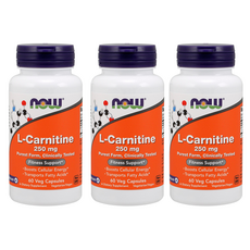 NOW Foods 左旋肉鹼素食膠囊, 60顆, 3罐