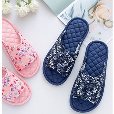 발이편한 발편한 누빔패브릭 학교 거실화 가벼운 펜션 실내화 학원 면실내화