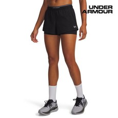 [백화점 정품] 언더아머 Under Armour 여성 UA 배니시 우븐 투인원 쇼츠 6009967-008, SM, 블랙