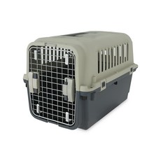 플러피랩 모노켄넬 강아지 이동장 캐리어, 1개, 다크그레이+아이보리