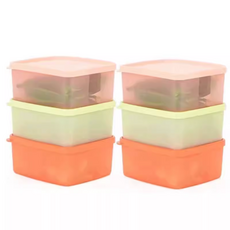 타파웨어 사각용기 밀폐용기 냉장고, 400ml, 6개