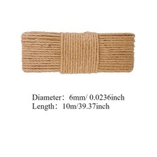 10/20/30/50m 자연 사이 잘삼 밧줄 고양이 Scrat r 나무 긁는 DIY 발톱 가구 수호자, 6mm 10m, 1개