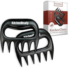 KitchenReady 풀드 포크 슈레더 클로 및 BBQ 고기 포크 - 그릴 스모커 또는 슬로우 쿠커에서 양지머리를 당기는 발 - 분쇄 처리 및 조각, 1 Pack