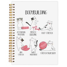 LZYRF 블랙 캣 스파이럴 노트북 저널 고양이 애호가들이 노트 필기용 노트북 고양이 사무용품 블랙 키튼 이트 누들 하드커버 노트북 5 5x8 3 인치, 1 Bodybuilding