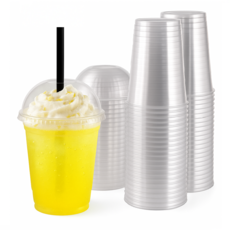 생활을그리다 투명 PET 아이스컵 + 돔뚜껑, 410ml, 100개입, 1세트