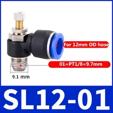 Air SL 1/8 1/4 3/8 1/2 속도 제어 공압 피팅 스로틀 밸브 컨트롤러 4 6 8 10mm 호스 튜브 빠른 연결 조절, 01 1pcs
