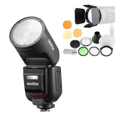 Godox V1 Pro 圓燈頭閃光燈套組 2.4G 無線 TTL, 1個, 閃光燈+AK-R1-NIKON