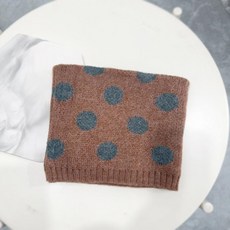 아동 겨울 목도리 남녀공용 스트라이프 보온 소프트 털, 엑스트라 스몰 폴카 닷 브라운