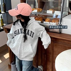 新款可愛童裝 女童外套 女童連帽開衫外套2025春秋新款兒童中大童韓版休閒洋氣薄款衛衣潮