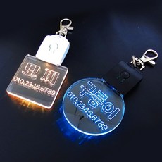 LED 강아지 네임택 반려동물 이름표 고양이 목걸이 애견 반려견 명찰, 1개, 본체 백색