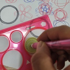 도형자 플라스틱자 스텐자 톱니형 드로잉세트