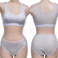 디자인펌프 주니어 1단계 런닝형 인견 스포츠브라팬티세트 초등브래지어