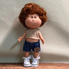 인기 감자인형 24cm 새해 선물 상자 소녀들 DIY 드레스업 장식품, 기본 의상 (인형 + 옷), 15. 카키색 세트