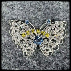 巨匠工廠 捷克鑽戲曲領花 京劇頭飾胸針 花旦配飾 戲劇道具脖花, 藍色, 1個