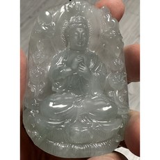天然A貨冰種翡翠大日如來吊墜 保平安增智慧 精緻玉石吊墜 送禮自用皆宜, 1個