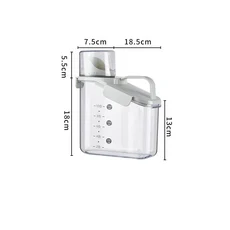 곡물 저장 탱크 1500ML 시리얼 저장 상자 측정 컵 식품 콩 곡물 봉인 된 항아리 주방 디스펜서 저장 병, 03 White