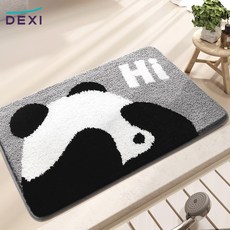 DEXI 부드러운 도톰 극세사 욕실 화장실 현관 미끄럼방지 논슬립 프리미엄 욕실 발매트, 샤이팬더(그레이)
