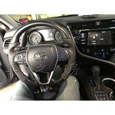 車之房 2019 12代 ALTIS 5代RAV4 8代CAMRY AURIS 專用 變形蟲 類卡夢方向盤套，提升內裝質感與握感, 1個