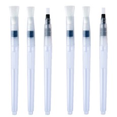 워터 브러쉬 워터붓 수채화붓 물감붓 190mm, 2세트, 납작붓 3종