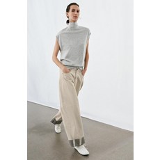 국내배송 자라 ZARA 여성 리본 니트 베스트 라이트 그레이 2756028811 1805641