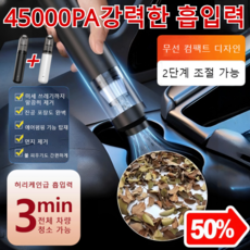 [흡입+송풍+배기 3-in-1]무선 차량용 미니 청소기[흡입 및 송풍 가능]스마트 핸드헬드 진공 청소기, [1] 블랙