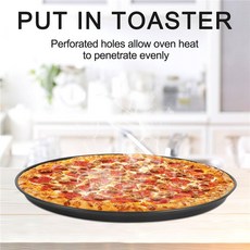 2pc 10 인치 천공 피자 팬 탄소강 비 스틱 코팅 쉬운 피자 팬