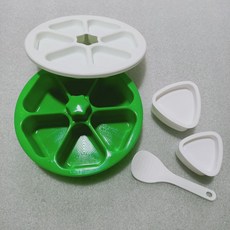 桃園出貨 三角飯糰便當盒日式壽司磨具六合一 做紫菜包飯製作工具模具盒子, 圖片色送一大一小送小勺子, 1個