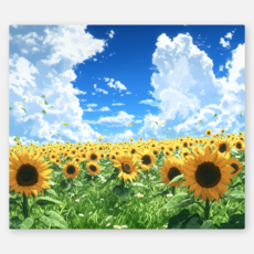 노아갤러리 인테리어 가리개천 대형 패브릭 포스터, 09.해바라기 들판