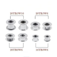 GT2 아이들러 풀리 ENDER 프린터 5MM PRAP 알루미늄 CR10 20 16 I3 보어 기어 BLU 톱니, 16T W6 B3 Without T