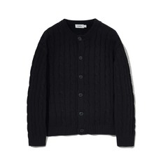 [커스텀어클락] 소프트 케이블 라운드 가디건 블랙 COOSCD021BLACK