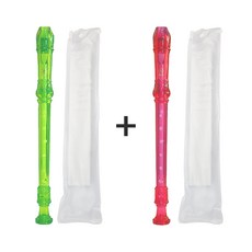 [1+1] 야마하 소프라노 리코더 YRS-20G, 그린+핑크, 1개
