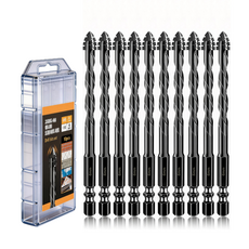 4날 톱니형 콘크리트 드릴 비트 타일 드릴 기리 6mm 10개입 세트, 1세트