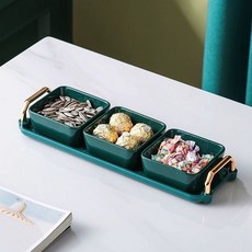 일상감각 나눔접시 4구 예쁜 반찬 접시 안주 안주 간식, 1개