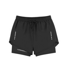 男式泳褲 男士 速幹跑步練訓 灘沙歐美女士雙層防尷尬