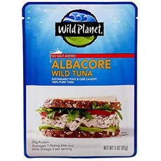 와일드 플래닛 와일드 참치 무염 지속 가능한 야생 포획 Wild Planet Wild Albacore Tuna No Salt Added Sustainably Wild-Ca, 3 Ounce (Pack of 1)