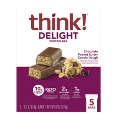 think Delight 蛋白質棒 巧克力花生醬餅乾麵團 5入, 170g, 1個
