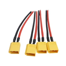 4개 XT60 배터리 리포 FPV 플러그 10CM 14AWG 비행기 ESC 실리콘 RC 와이어 드론 커넥터 확장용 케이블, XT60 Male 4Pcs