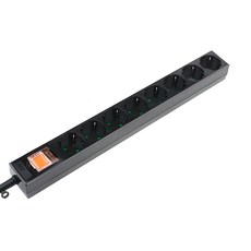 DONGYANG 主開關保護蓋8孔延長線 DYM-G8C-SC-BLACK, 2.5m, 黑色, 1個