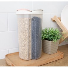 곡물 시리얼 견과류 잡곡 4칸분활 밀폐용기 정리함 주방정리용기 보관통