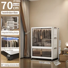 다층 서랍형 수납장 바퀴 달린 정리함 플라스틱 장난감 침대 옆 탁자 XM, 12 70cm 1 large 1 small