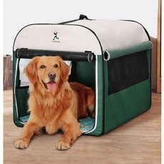 애구애구 강아지 소프트 켄넬 대형견 케이지 그린, 01 접이식 소프트 켄넬 S
