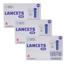 세원 일회용 란셋 28G 수동 란셋 채혈침, 3개