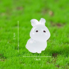 【微景小舖】微景觀 夜光兔子家族 兔子 兔 夜光 園藝 室內佈置 園藝造景裝飾 DIY材料 螢光兔 可愛兔子 卡通兔, 1個, 5號 坐著