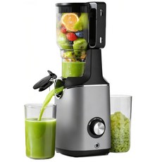Cold Press Juicer EUHOMY 5.6" Wide Feed Chute Juice Extractor Machine with 400W High Juice Yield