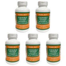 Trader Joe's Vitamin C 500mg 트레이더조스 츄어블 오렌지맛 비타민 C, 5개, 100정