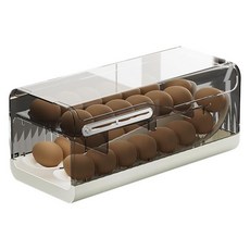 도다인몰 눌러서 꺼내는 계란 보관함 냉장고 트레이, 화이트+다크패널, 1개