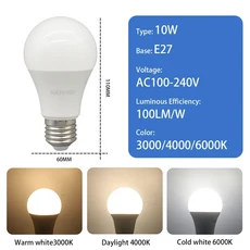 1-20개 LED 전구 3CCT 3000K AC110V 220V E27 B22 베이스 3색 조절 메모리 기능 색온도 재설정, 08 10W E27, 01 1pcs, 01 AC100-240V