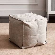 가죽빈백 소파 1인용 싱글 빈티지 푹신한 기숙사, 라이트그레이 기술벨벳